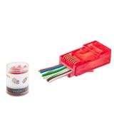 ieg™ Cat6 Ez Rj45 Konnektör - 100 Adet Kirmizi / Özel Plastik Kutulu ND2403