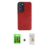 ieg™ Galaxy S23 Kılıf Doruk Asil Koleksiyonu - Siyah Mat Seramik Nano Ekran Koruyucu + Mor Raze Meta