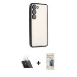 ieg™ Galaxy S23 Kılıf Vadi Minimal - Siyah 6D Mat Seramik Hayalet Nano Ekran Koruyucu + Şeffaf Kamer