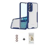 ieg™ Galaxy S23 Plus Kılıf Atlas Asil Serisi - Siyah Mat Seramik Nano Ekran Koruyucu + Kırmızı Metal