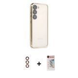 ieg™ Galaxy S23 Plus Kılıf Vadi Minimal - Siyah Hayalet Edge Cam Ekran Koruyucu + Kırmızı Metal Kame