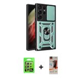 ieg™ Galaxy S23 Ultra Kılıf Ahenk Klasik - Siyah AutoKit 5in1 Fiber Hayalet Cam Ekran Koruyucu + Güm