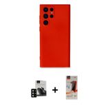 ieg™ Galaxy S23 Ultra Kılıf Ahenk Serisi - Siyah AutoKit 5in1 Fiber Hayalet Cam Ekran Koruyucu + Siy