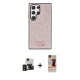 ieg™ Galaxy S23 Ultra Kılıf Vadi Klasik Serisi - Siyah AutoKit 5in1 Fiber Hayalet Cam Ekran Koruyucu