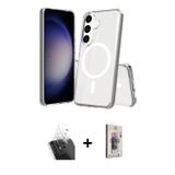 ieg™ Galaxy S24 Plus Kılıf Ahenk Yansıma Prime - Siyah Bilvis 3D Cam Ekran Koruyucu + Şeffaf Kamera