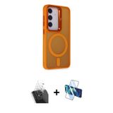 ieg™ Galaxy S24 Plus Kılıf Akış Form - Siyah 3D Antistatik Seramik Nano Ekran Koruyucu + Şeffaf Kame