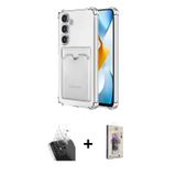 ieg™ Galaxy S24 Plus Kılıf Doruk Klasik Koleksiyonu - Siyah Bilvis 3D Cam Ekran Koruyucu + Şeffaf Ka