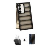 ieg™ Galaxy S24 Plus Kılıf Yadigar Doku Özel Seri - Siyah 3D Antistatik Hayalet Cam Ekran Koruyucu +