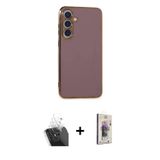 ieg™ Galaxy S24 Plus Kılıf Yankı Serisi - Siyah Bilvis 3D Cam Ekran Koruyucu + Şeffaf Kamera Lens Ko