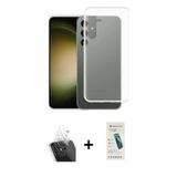 ieg™ Galaxy S24 Plus Kılıf Zirve Doku - Şeffaf Pasifik Cam Ekran Koruyucu + Şeffaf Kamera Lens Korum