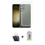 ieg™ Galaxy S24 Plus Kılıf Zirve Doku - Siyah Polymer Nano Ekran Koruyucu + Şeffaf Kamera Lens Korum