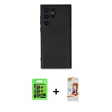 ieg™ Galaxy S24 Ultra Kılıf Ahenk Serisi - Siyah AutoKit 5in1 Fiber Polymer Nano Ekran Koruyucu + Si