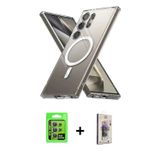 ieg™ Galaxy S24 Ultra Kılıf Ahenk Yansıma Prime - Siyah Bilvis 3D Cam Ekran Koruyucu + Mor Raze Meta
