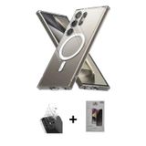 ieg™ Galaxy S24 Ultra Kılıf Ahenk Yansıma Prime - Siyah Bilvis Hayalet Cam Ekran Koruyucu + Şeffaf K