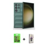 ieg™ Galaxy S24 Ultra Kılıf Atlas Koleksiyonu - Siyah Bilvis 3D Cam Ekran Koruyucu + Gümüş Raze Meta