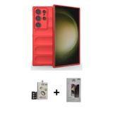ieg™ Galaxy S24 Ultra Kılıf Atlas Koleksiyonu - Siyah Bilvis Hayalet Cam Ekran Koruyucu + Gold Bilvi