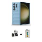 ieg™ Galaxy S24 Ultra Kılıf Atlas Koleksiyonu - Siyah Polymer Nano Ekran Koruyucu + Gold PVD Metal K