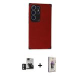 ieg™ Galaxy S24 Ultra Kılıf Doruk Asil Koleksiyonu - Siyah Bilvis 3D Cam Ekran Koruyucu + Derin Mor