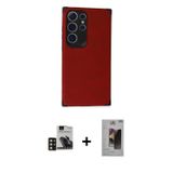 ieg™ Galaxy S24 Ultra Kılıf Doruk Asil Koleksiyonu - Siyah Bilvis Hayalet Cam Ekran Koruyucu + Gold