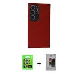 ieg™ Galaxy S24 Ultra Kılıf Doruk Asil Koleksiyonu - Siyah Bilvis Hayalet Cam Ekran Koruyucu + Mor R