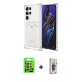 ieg™ Galaxy S24 Ultra Kılıf Doruk Klasik Koleksiyonu - Siyah Bilvis 3D Cam Ekran Koruyucu + Gümüş Ra