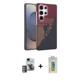 ieg™ Galaxy S24 Ultra Kılıf Doruk Serisi - Siyah Polymer Nano Ekran Koruyucu + Pembe PVD Metal Kamer