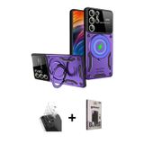 ieg™ Galaxy S24 Ultra Kılıf Kıvılcım Modern Serisi - Siyah Bilvis Hayalet Cam Ekran Koruyucu + Şeffa