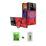 ieg™ Galaxy S24 Ultra Kılıf Kıvılcım Modern Serisi - Siyah Polymer Nano Ekran Koruyucu + Gri Raze Me