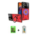 ieg™ Galaxy S24 Ultra Kılıf Kıvılcım Modern Serisi - Siyah Polymer Nano Ekran Koruyucu + Siyah Raze