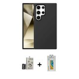 ieg™ Galaxy S24 Ultra Kılıf Kozmos Yansıma Özel Seri - Siyah Polymer Nano Ekran Koruyucu + Derin Mor