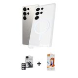 ieg™ Galaxy S24 Ultra Kılıf Kutup Minimal - Siyah AutoKit 5in1 Fiber Polymer Nano Ekran Koruyucu + P