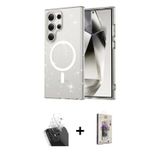 ieg™ Galaxy S24 Ultra Kılıf Nova Asil Prime - Siyah Bilvis 3D Cam Ekran Koruyucu + Şeffaf Kamera Len