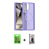 ieg™ Galaxy S24 Ultra Kılıf Siluet Minimal Prime - Siyah Bilvis Hayalet Cam Ekran Koruyucu + Gümüş R