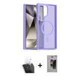ieg™ Galaxy S24 Ultra Kılıf Siluet Minimal Prime - Siyah Bilvis Hayalet Cam Ekran Koruyucu + Şeffaf