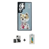 ieg™ Galaxy S24 Ultra Kılıf Siluet Modern Özel Seri - Siyah Polymer Nano Ekran Koruyucu + Derin Mor