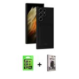 ieg™ Galaxy S24 Ultra Kılıf Vadi Çizgi Prime - Siyah Bilvis Hayalet Cam Ekran Koruyucu + Gri Raze Me