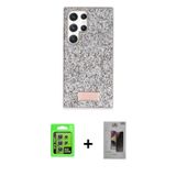 ieg™ Galaxy S24 Ultra Kılıf Vadi Klasik Serisi - Siyah Bilvis Hayalet Cam Ekran Koruyucu + Gümüş Raz
