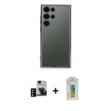 ieg™ Galaxy S24 Ultra Kılıf Vadi Minimal - Siyah Polymer Nano Ekran Koruyucu + Siyah PVD Metal Kamer