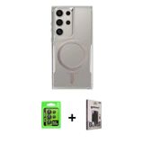 ieg™ Galaxy S24 Ultra Kılıf Yadigar Klasik Özel Seri - Siyah Bilvis Hayalet Cam Ekran Koruyucu + Siy