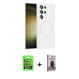 ieg™ Galaxy S24 Ultra Kılıf Yankı Form Serisi - Siyah Bilvis Hayalet Cam Ekran Koruyucu + Gri Raze M
