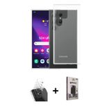 ieg™ Galaxy S24 Ultra Kılıf Zirve Doku - Siyah Bilvis Hayalet Cam Ekran Koruyucu + Şeffaf Kamera Len