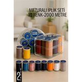 ieg™ HSNET Dikiş İpliği Seti - 10 Renk 2000 Mt Kutulu Mezuralı Dikiş Seti
