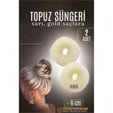 ieg™ HSNET GOLD Mini Saç Topuz Süngeri 2 ADET 6 CM Çap 2.5 cm Kalınlık