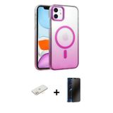 ieg™ iPhone 11 Kılıf Ahenk Doku Özel Seri - Siyah 3D Antistatik Hayalet Cam Ekran Koruyucu + Sarı Re