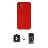 ieg™ iPhone 11 Kılıf Ahenk Serisi - Şeffaf 360 Full Body Arka Koruyucu + Siyah PVD Metal Kamera Lens
