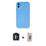 ieg™ iPhone 11 Kılıf Ahenk Serisi - Siyah Bilvis 3D Cam Ekran Koruyucu + Siyah PVD Metal Kamera Lens