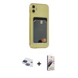 ieg™ iPhone 11 Kılıf Doruk Klasik Koleksiyonu - Siyah Bilvis 3D Mat Cam Ekran Koruyucu + Lacivert Pe