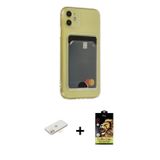ieg™ iPhone 11 Kılıf Doruk Klasik Koleksiyonu - Siyah Buffer Cam Ekran Koruyucu + Sarı Renkli Kamera