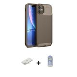 ieg™ iPhone 11 Kılıf Eksen Form Prime - Siyah Joko Magic 5D Cam + Sarı Renkli Kamera Lens Koruma Cam