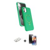 ieg™ iPhone 11 Kılıf İz Işık Koleksiyonu - Siyah 3D Antistatik Mat Seramik Nano Ekran Koruyucu + Pem